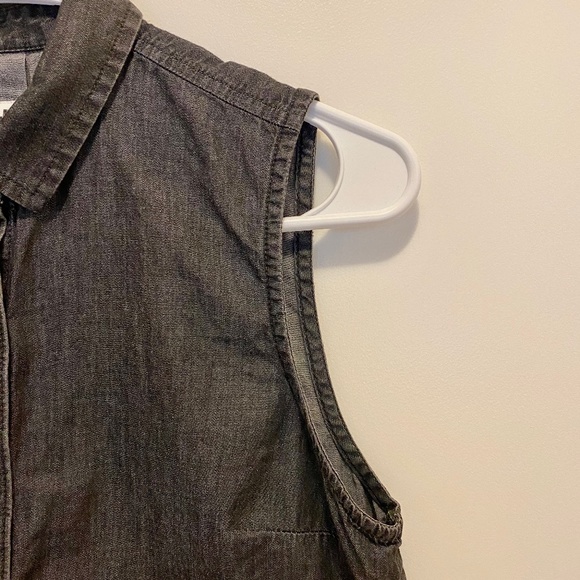 Vans Dark Blue Denim Button Down Sleeveless Top XS - Picture 10 of 13